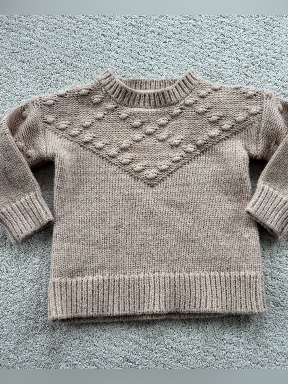 Rylee and cru Neutral Knit Pom-Pom Yoke Sweater tunic kids